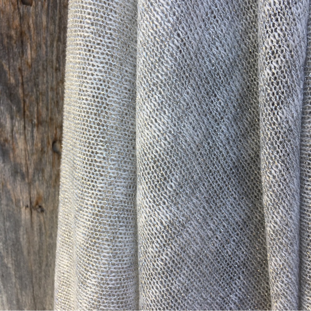 Splendid Open Front Metallic Silver Cardigan M - image 7